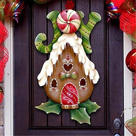 KD AMERICANA Jamie MillsPrice Christmas Joy Gingerbread House Door Hanger Wall Decor KD2128678